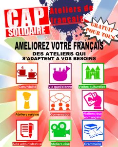 Tract recto ateliers francais Les ateliers conversations à la française Cap Solidaire