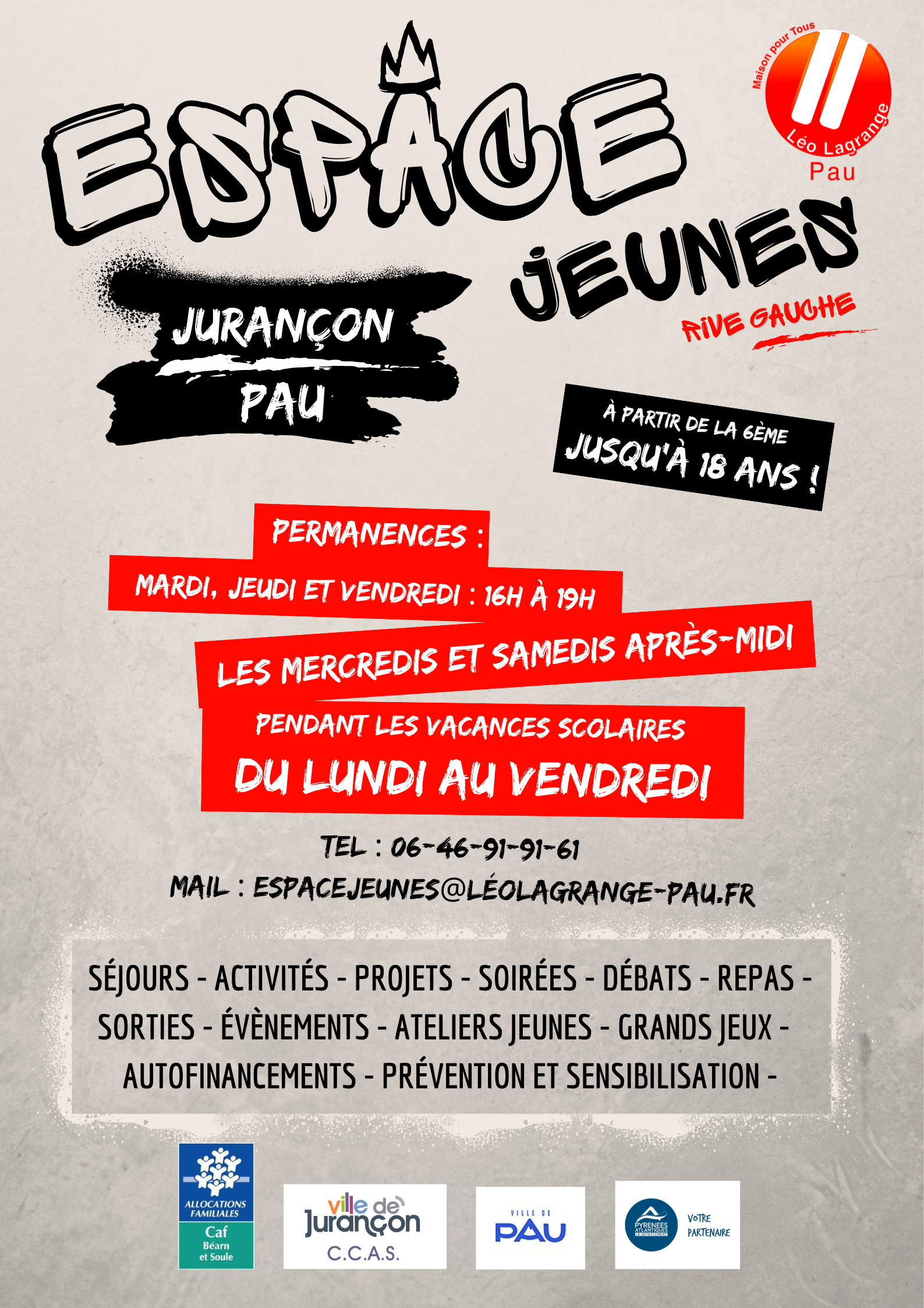 Affiche temporaire Espace Jeunes